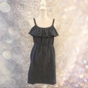 TOMMY HILFIGER • denim dress with ruffled neck